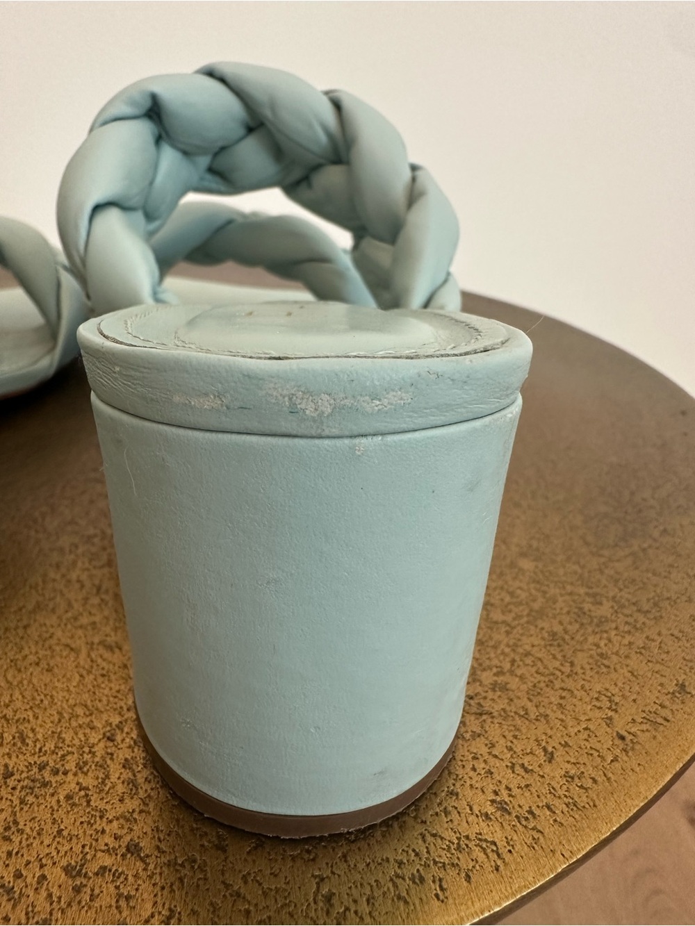 RAYE Braided Double-Strap Block Heels in Powder Blue - Picture 5 of 7